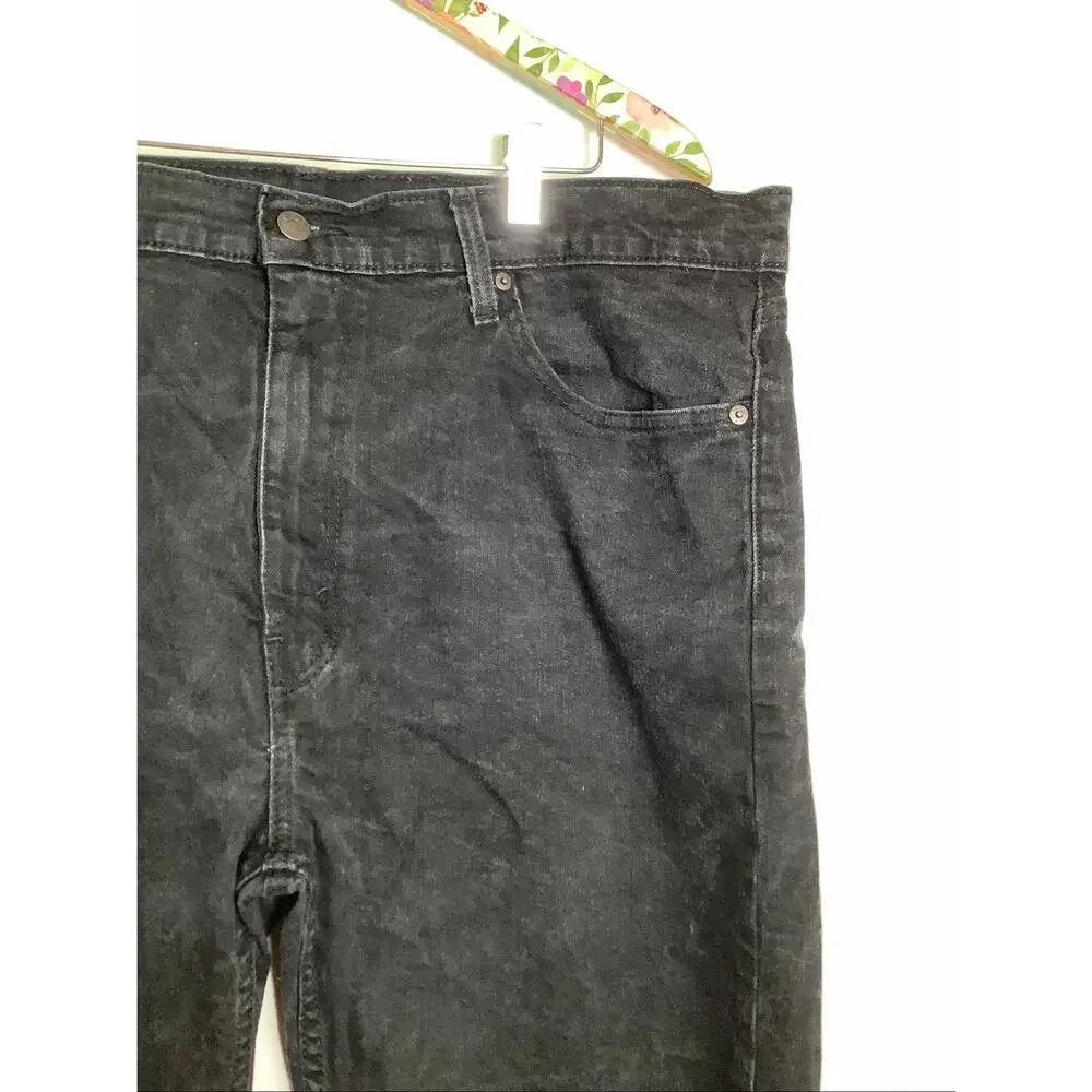 Levis 505 Mens 40x32 Black Regular Straight Leg Jeans Classic Streetwear T4-2